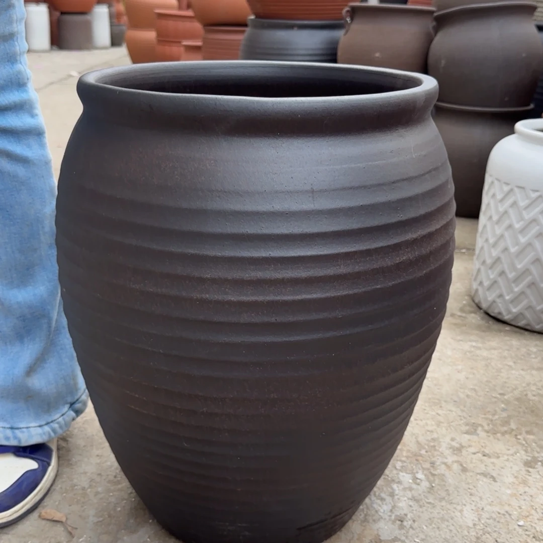 紫砂花盆口35高50宜兴紫砂