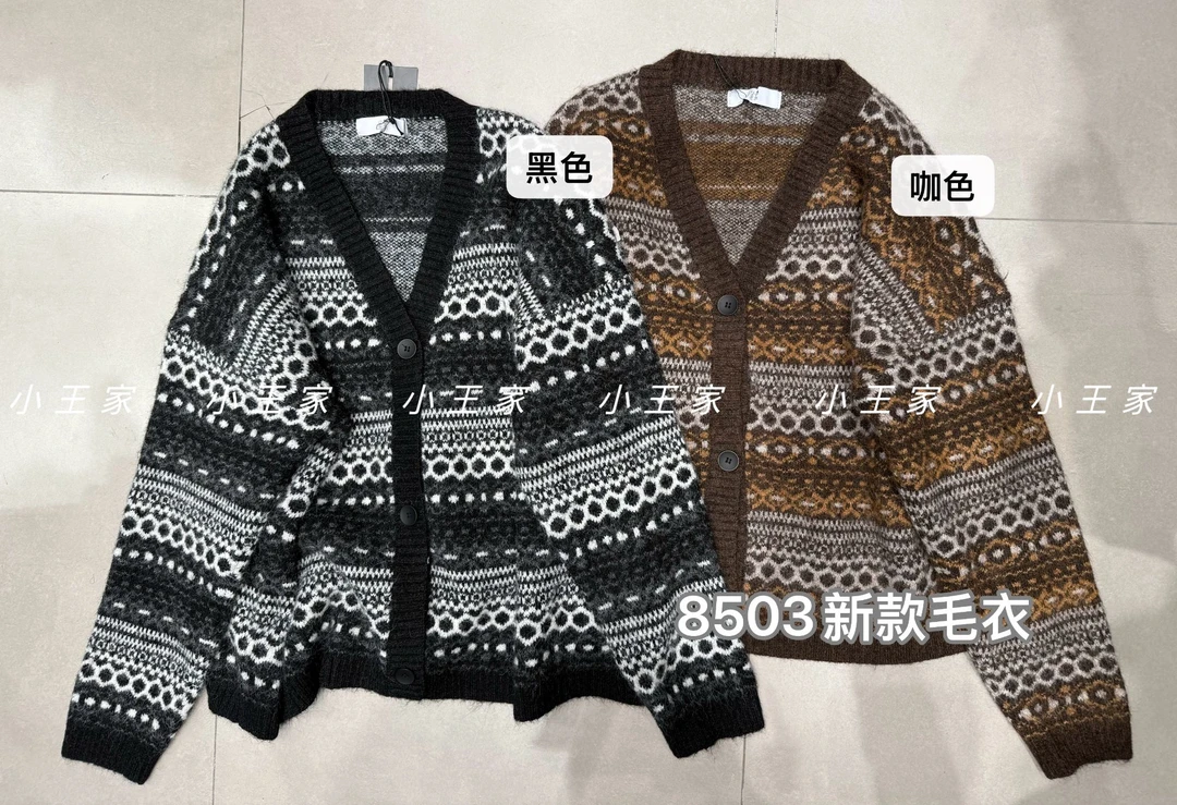 XW#8503#复古针织毛衣开衫 FL
