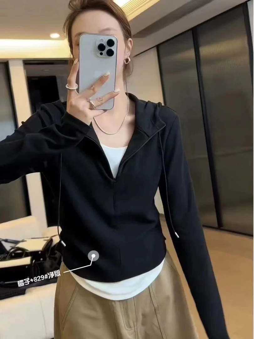 （塔苏）新款爆款秋季设计感短款打底衣