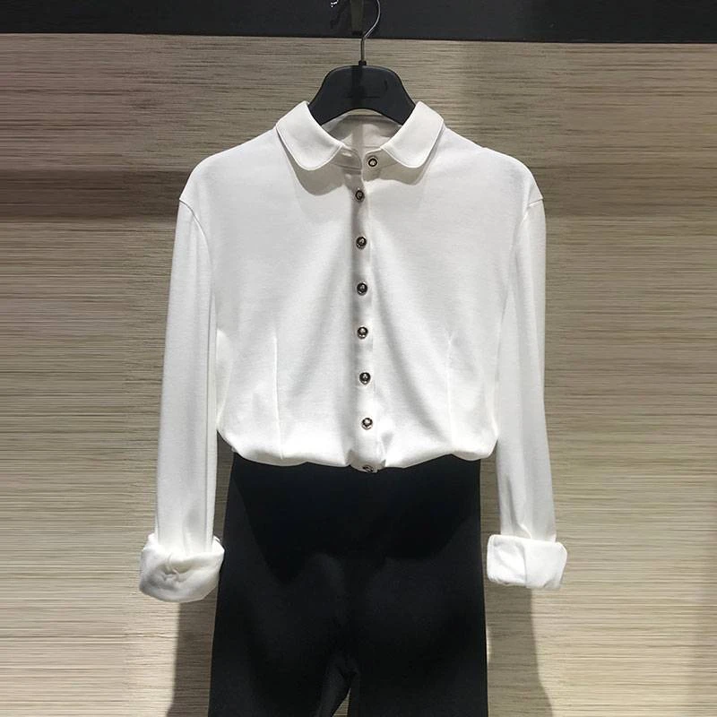 专柜[正品]女装2025秋冬新款修身百搭保暖羊毛长袖衬衫女5300528