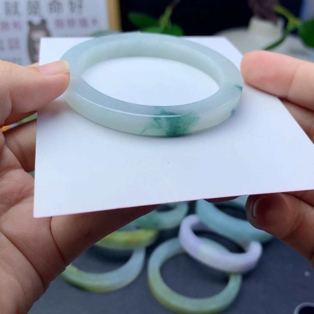 定制翡翠未镶嵌翡翠手镯52-54