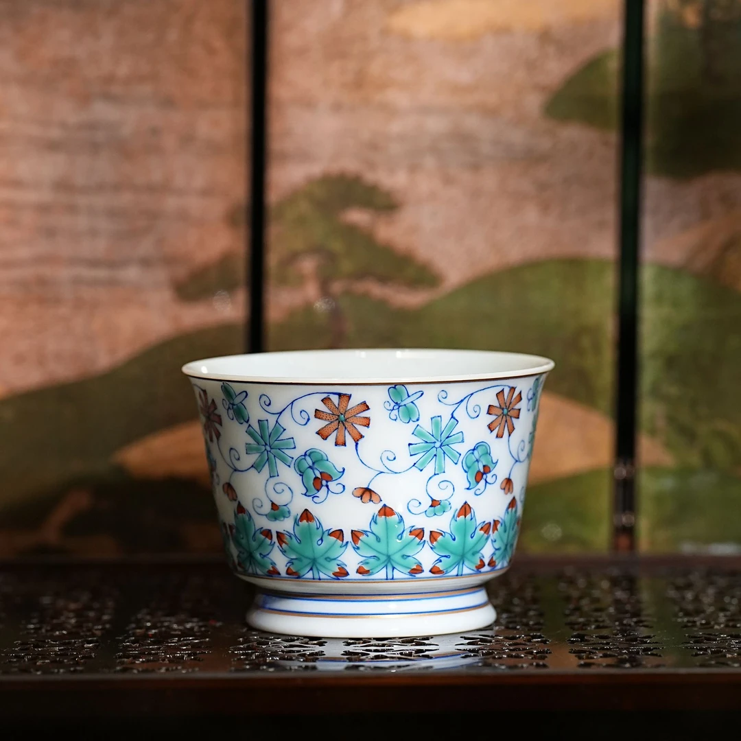 冉月丨冉月斗彩枫叶杯60ML  景德镇陶瓷