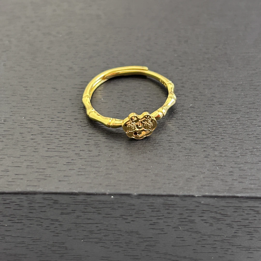 925银戒指 【店长专享】925银祥云福竹节戒指YJZ319