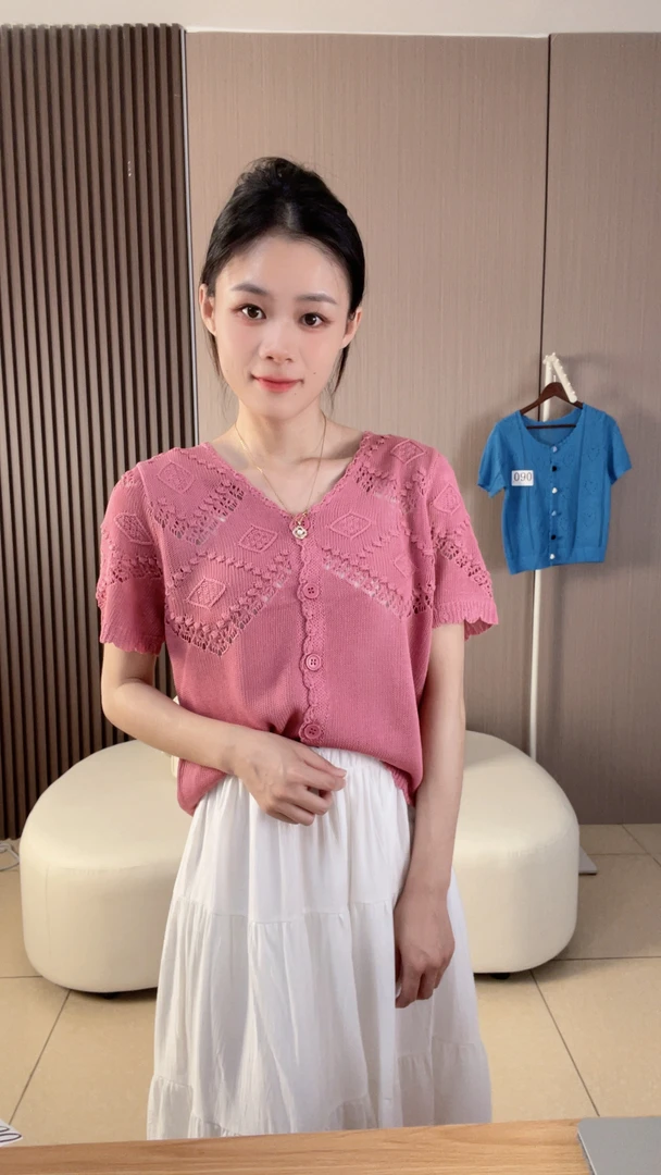 800-999（沫沫专属）2025夏季针织衫新款洋气夏季时尚针织上衣百搭