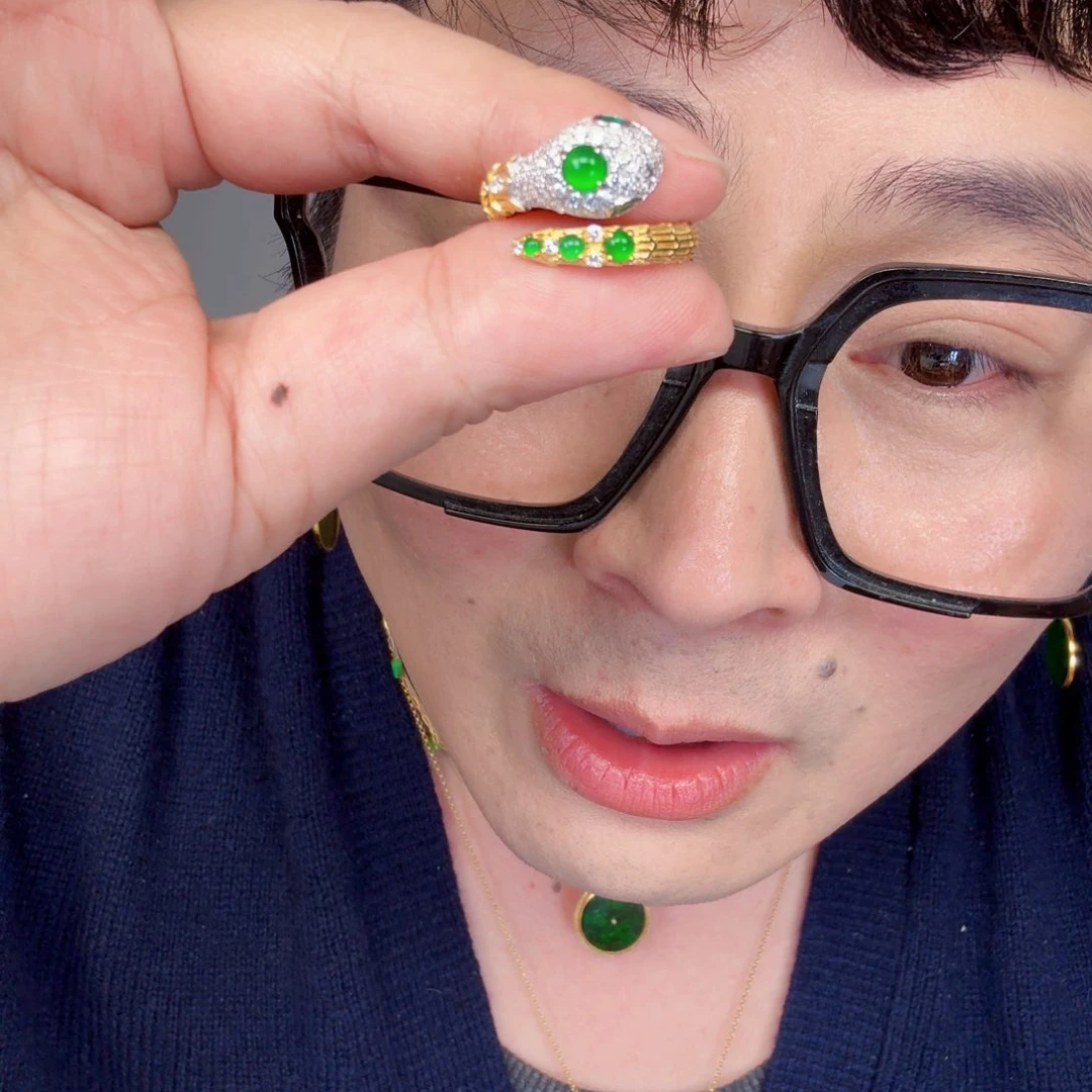 翡翠颈饰银S925镶嵌一个