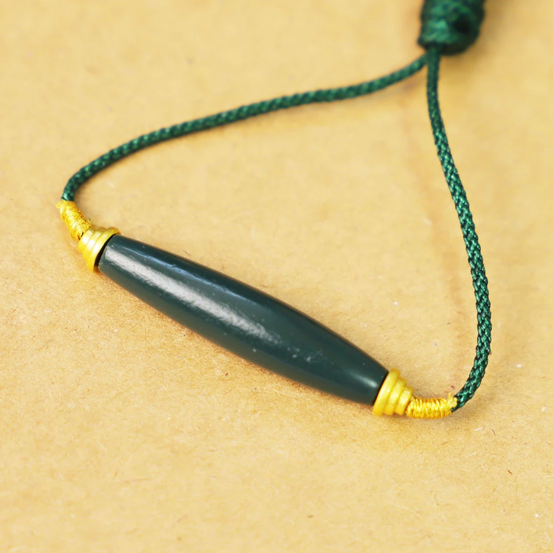 【武当山严选】DZ7697 长型绿玛瑙 管珠 脖挂