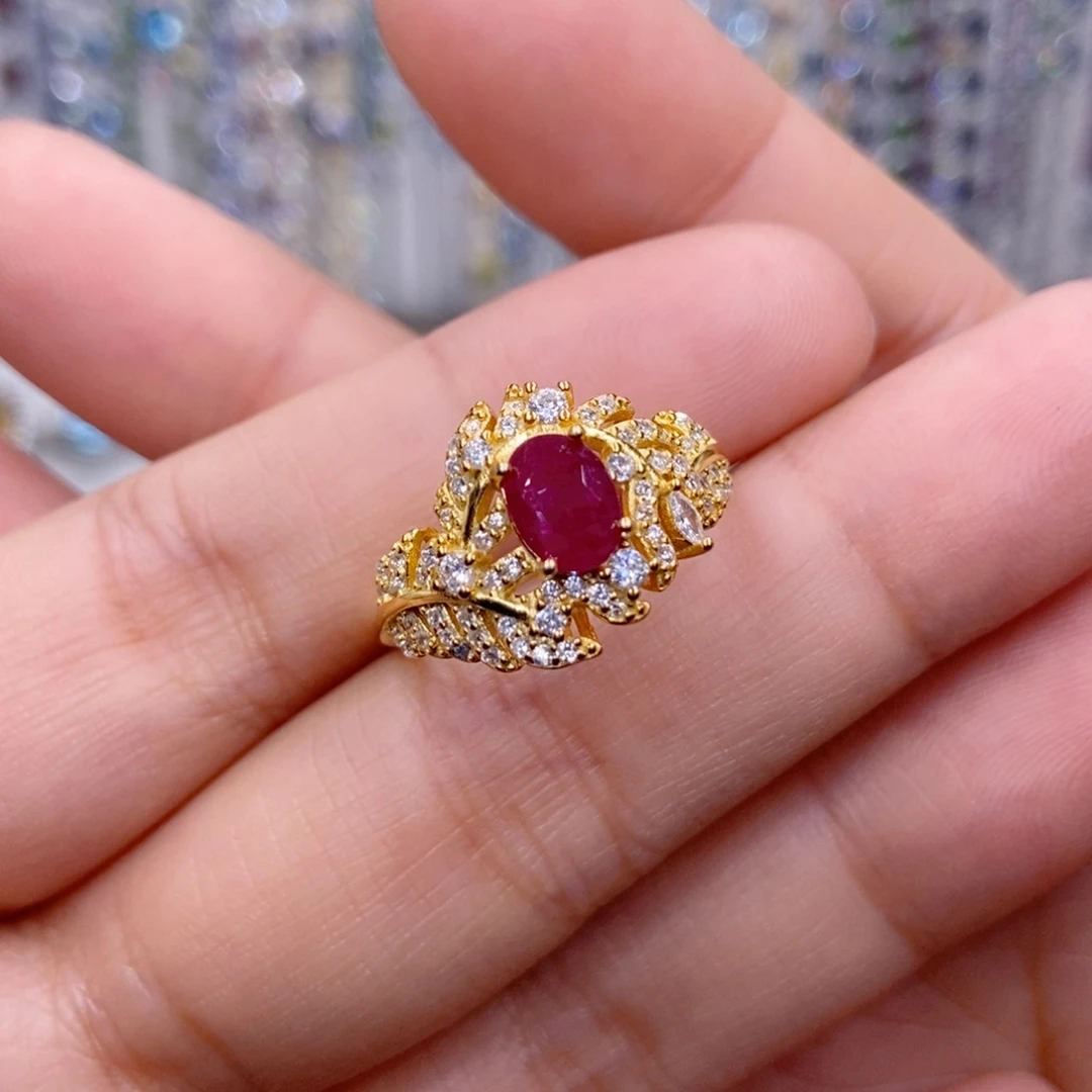 银S925镶嵌红宝石戒指