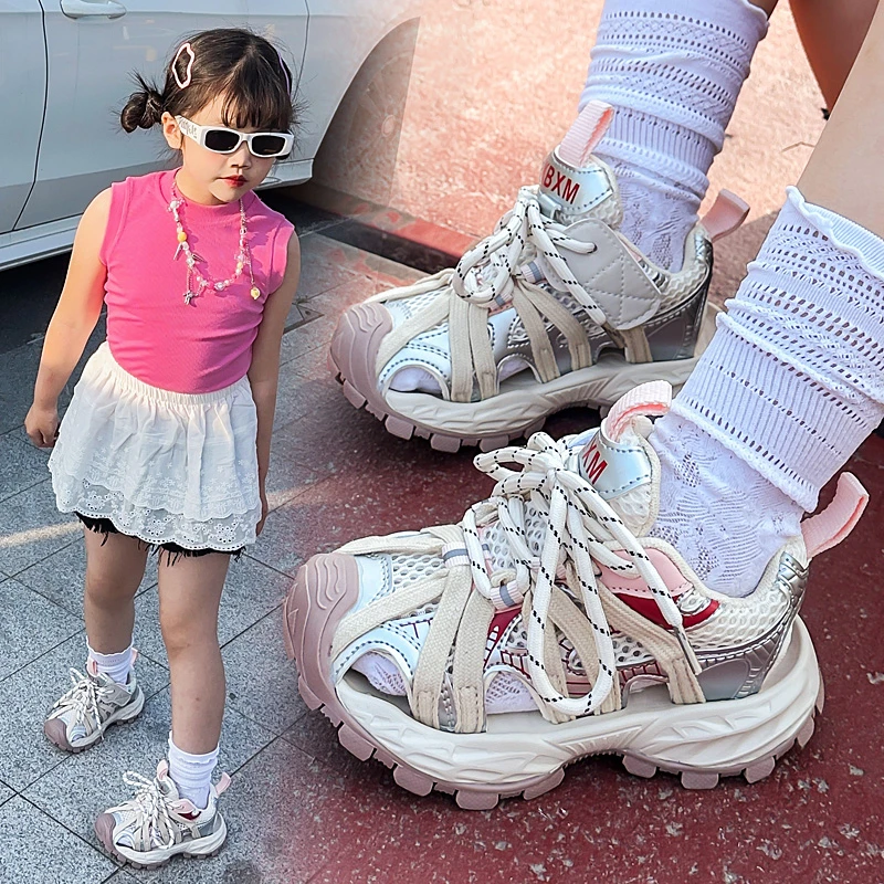 儿童鞋夏季凉鞋女童透气鞋包头男童运动鞋6-12岁潮款时尚百搭厚底