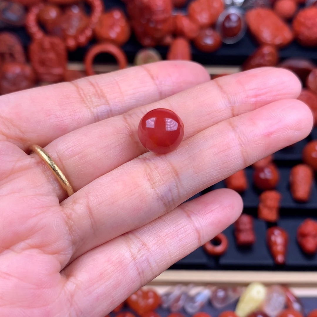 南红玛瑙圆珠单珠11mm未镶嵌阿****话