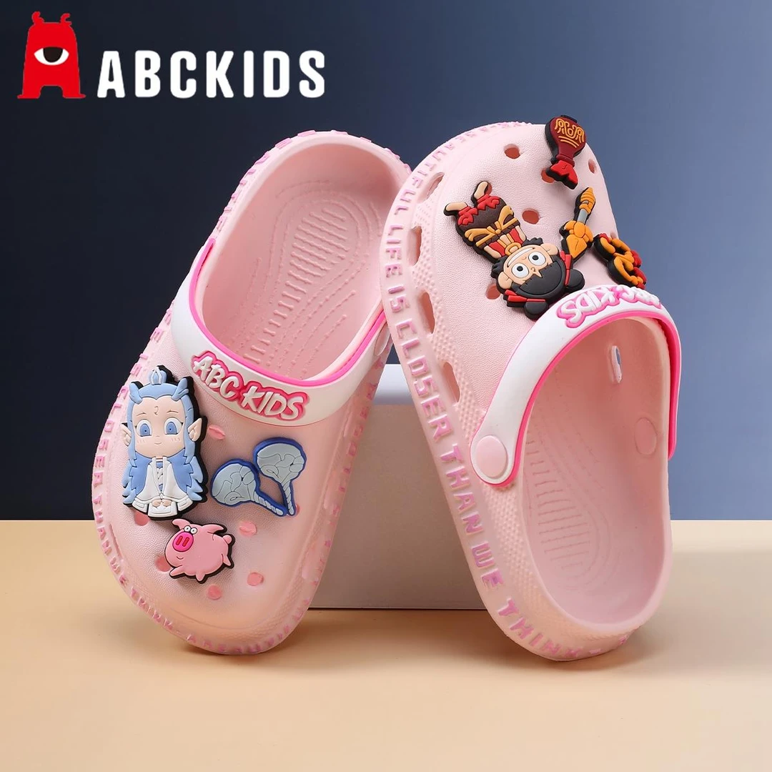 Abckids哪吒儿童洞洞鞋女童拖鞋夏季新款防滑软底外穿女孩沙滩鞋