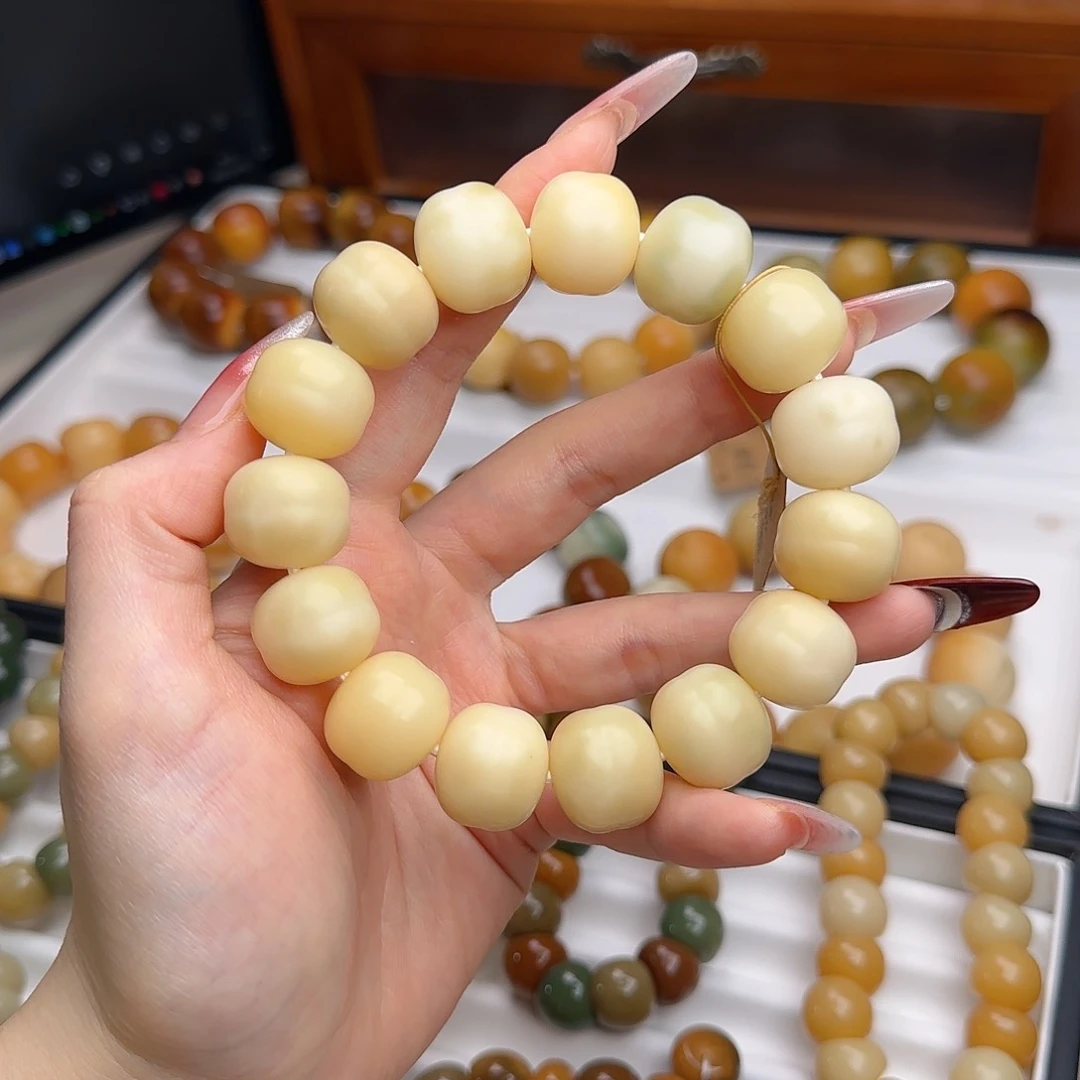 菩提根/象牙果手串卡18干磨蛋堡微微瑕