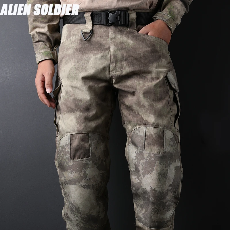 异种兵废墟迷彩户外战术长裤男工装军迷抗撕裂耐磨束脚裤秋冬加厚