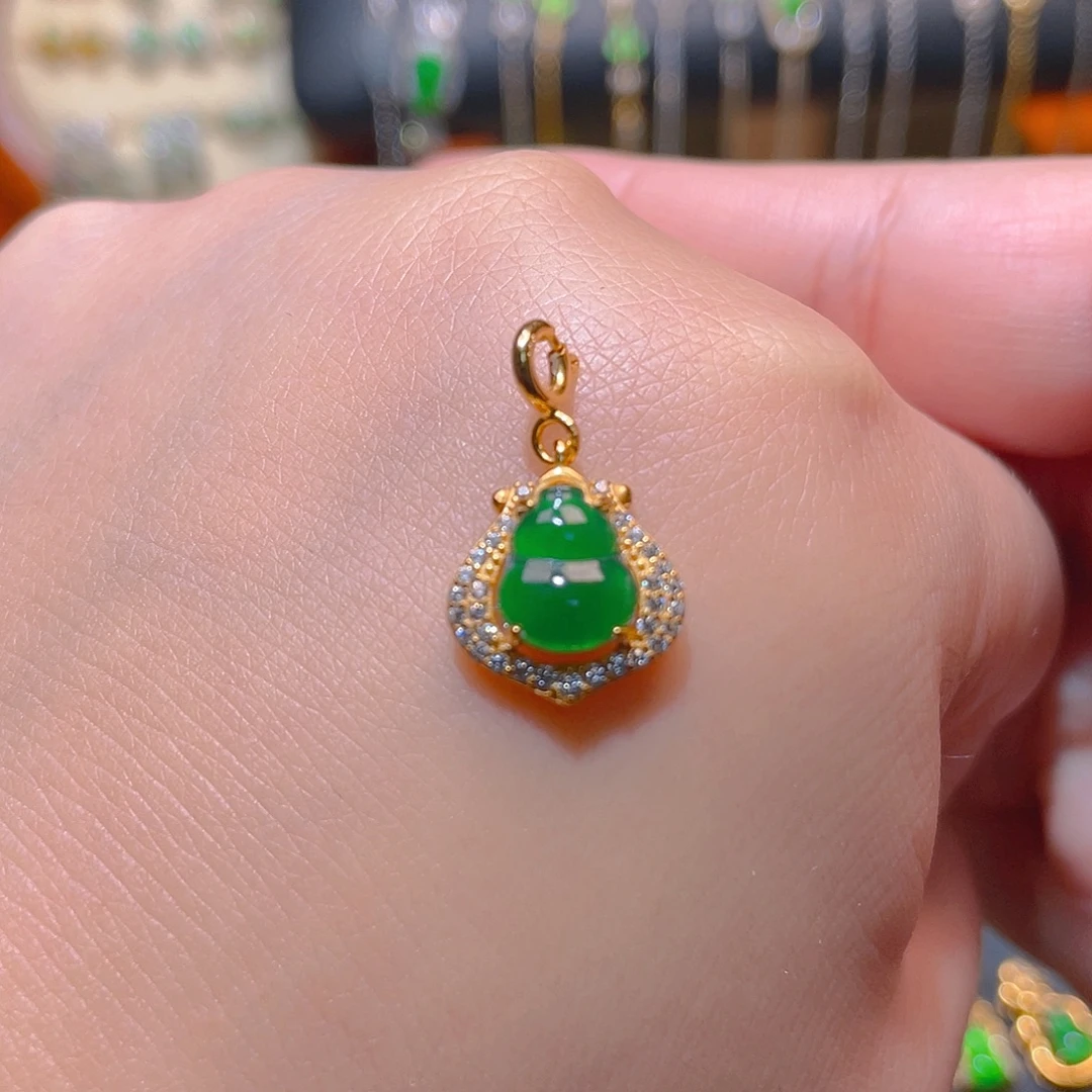 翡翠银S925镶嵌吊坠(不含链)