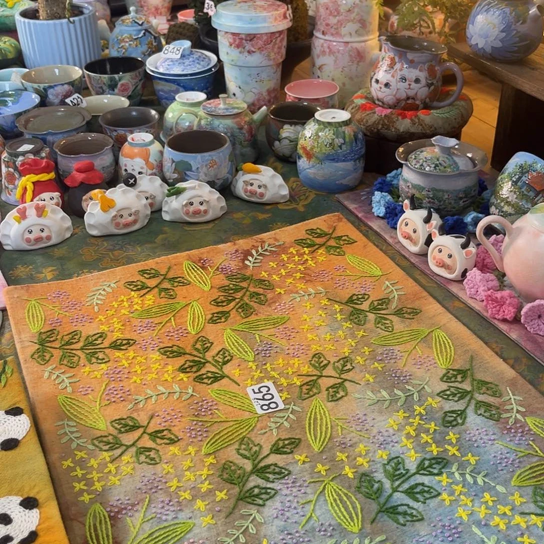 规格30.40刺子绣茶席