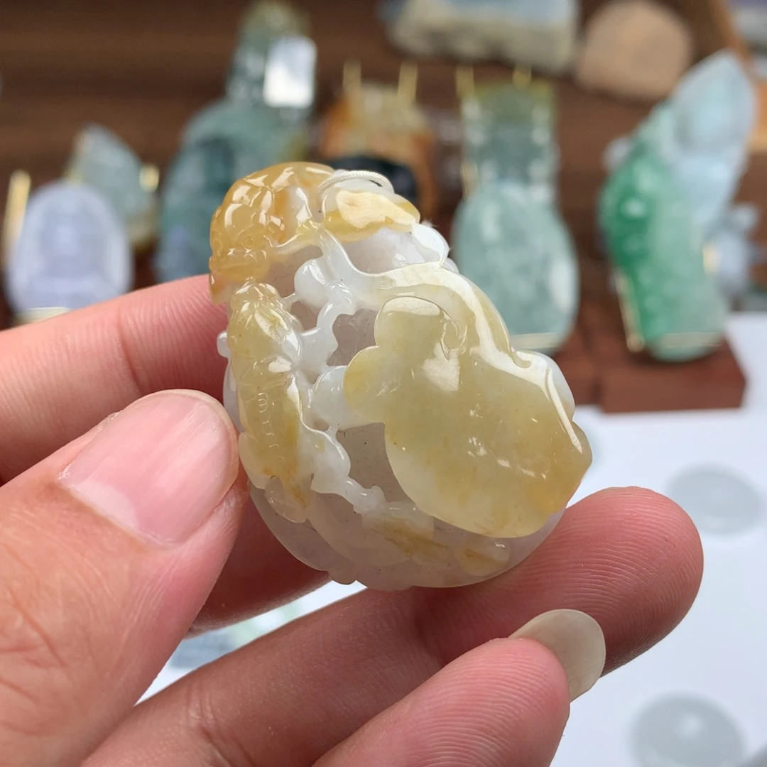 翡翠未镶嵌耳饰123456
