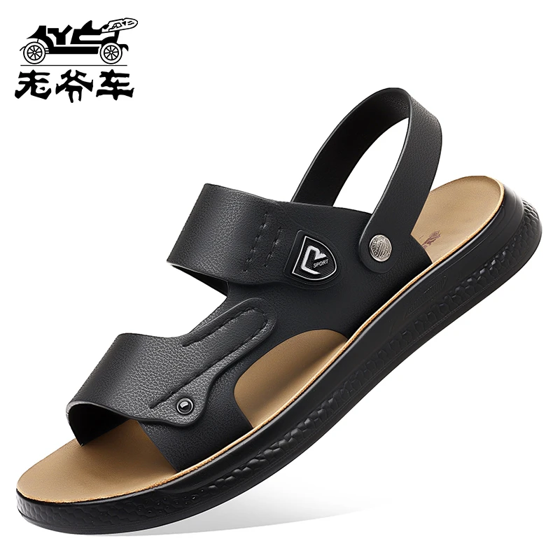 老爷车新款男士凉鞋夏季拖鞋透气休闲沙滩鞋驾车两用防滑软底凉拖