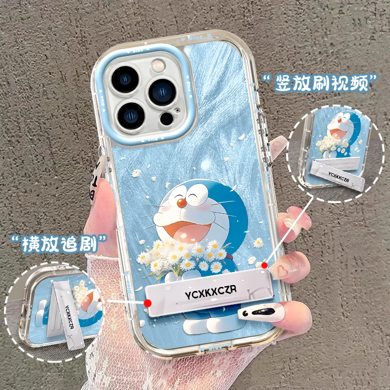 叮当猫适用于苹果/华为/OPPO/VIVO/小米手机壳羽纱奶油壳防摔女款