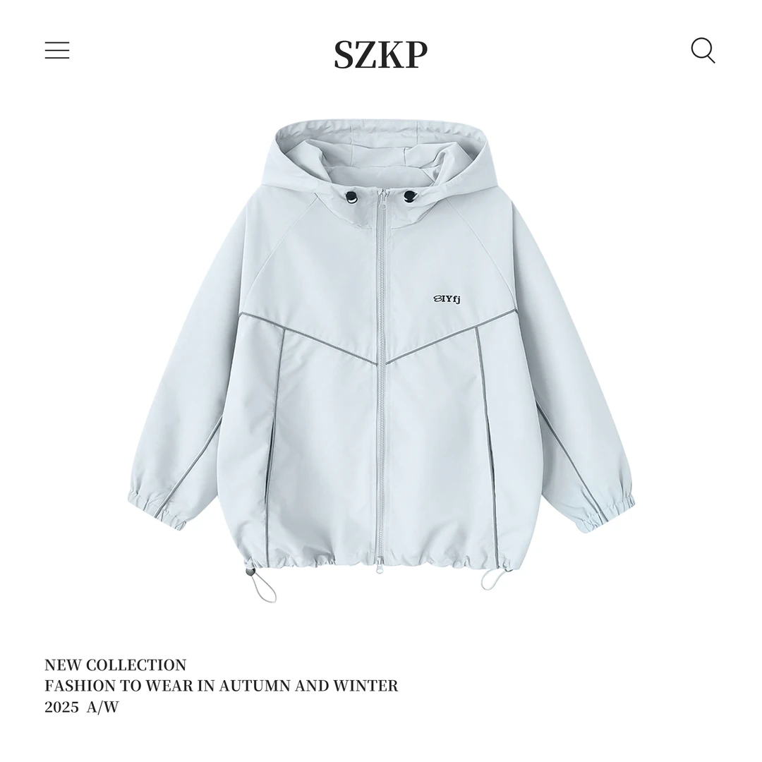 SZKP秋季新款外套女童装中大童儿童时尚休闲连帽外套BGYC550245