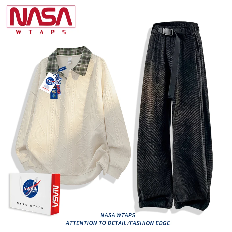 NASA WTAPS潮牌休闲运动套装男款春秋季宽松假两件卫衣长裤一整套