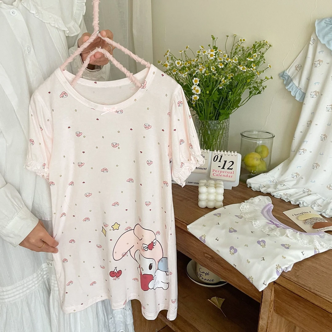 夏日必备 | 50支优可丝韩系飞袖睡裙035S