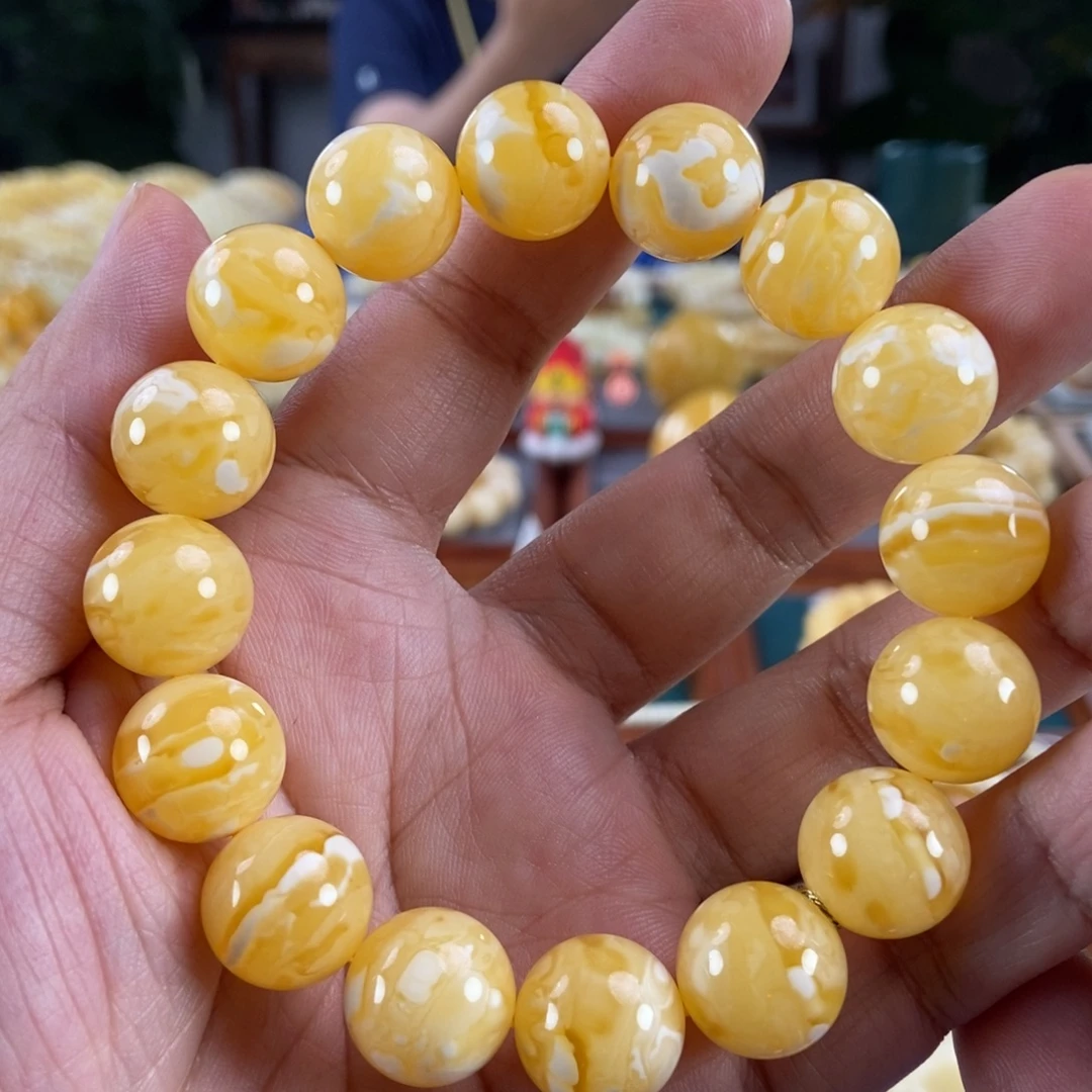 琥珀未镶嵌珠宝奇石15杨枝甘露同料串31.8