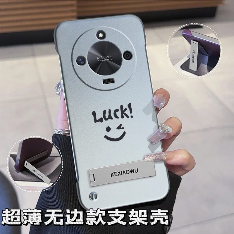 适用荣耀X50手机壳无边框超薄壳折叠潮金属套防摔磨砂镜头全包套