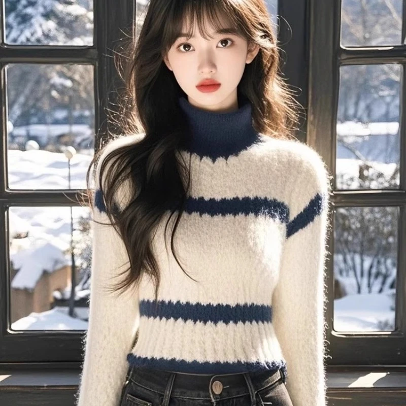 高级感时尚内搭打底毛衣女秋冬新款显廋减龄针织衫洋气外穿上衣