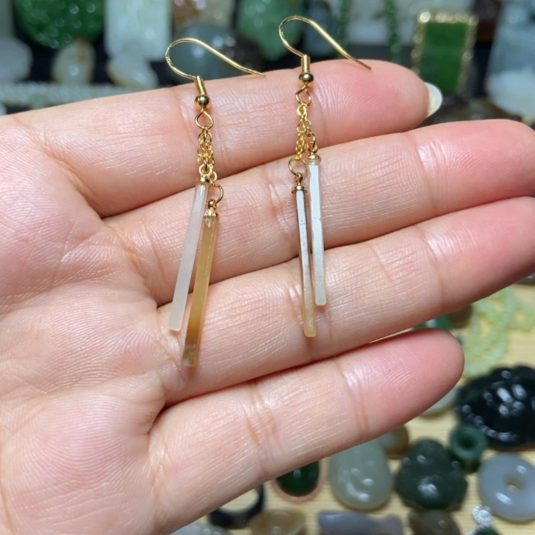 【闪购商品】和田玉未镶嵌耳饰