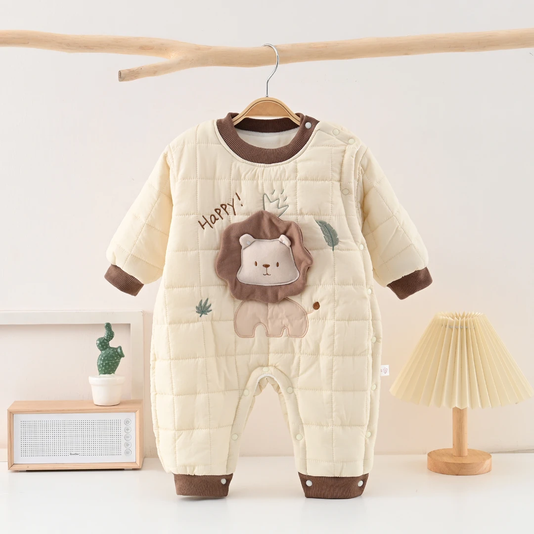 【五防面料】婴幼儿宝宝可爱卡通秋冬棉服加厚连体衣爬爬服新品保暖