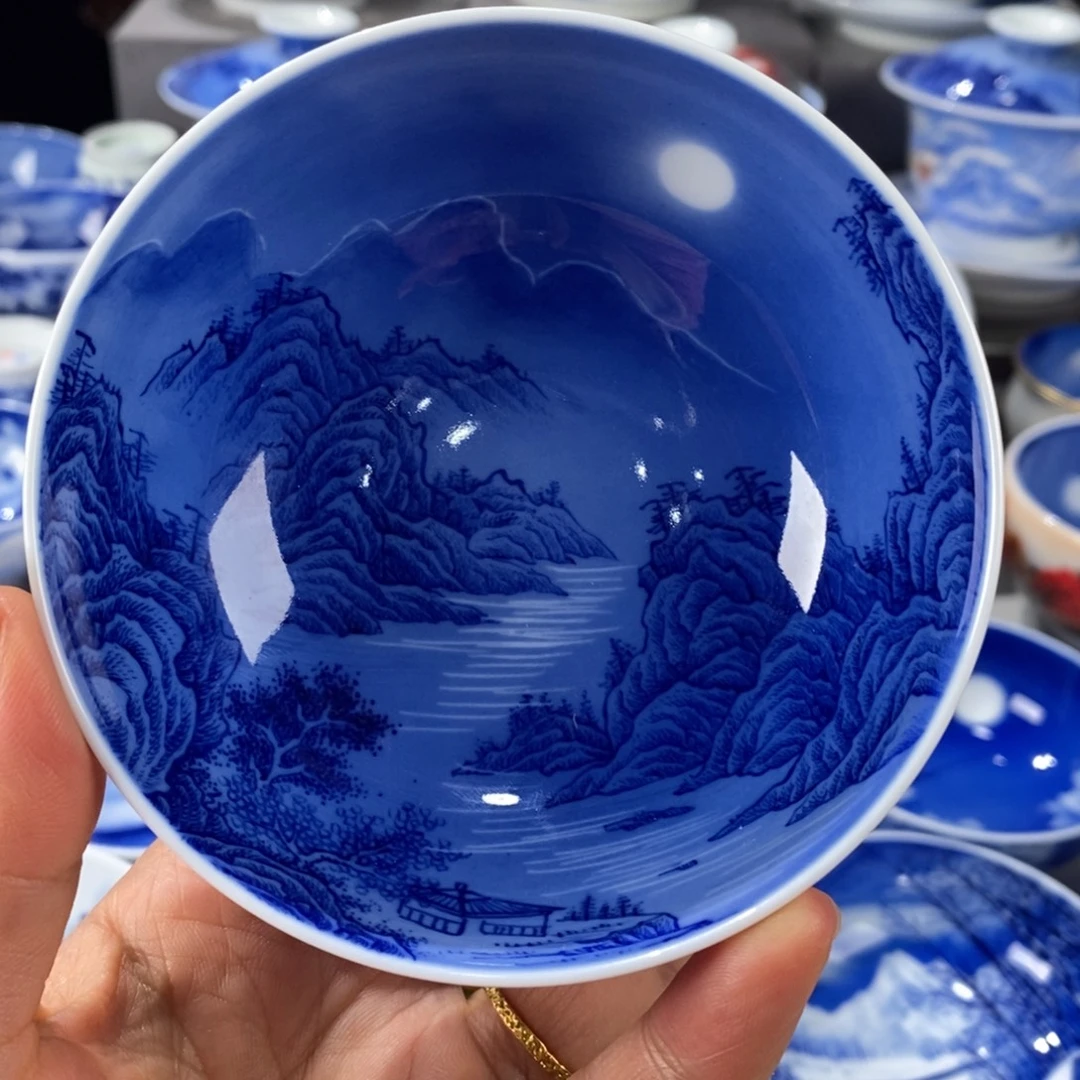 青花山水主人杯杯