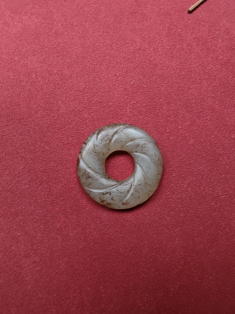 和田玉白玉绞丝环