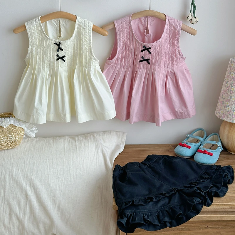 【橘子家】女童无袖背心黑色半裙儿童娃娃衫裙子HS62065