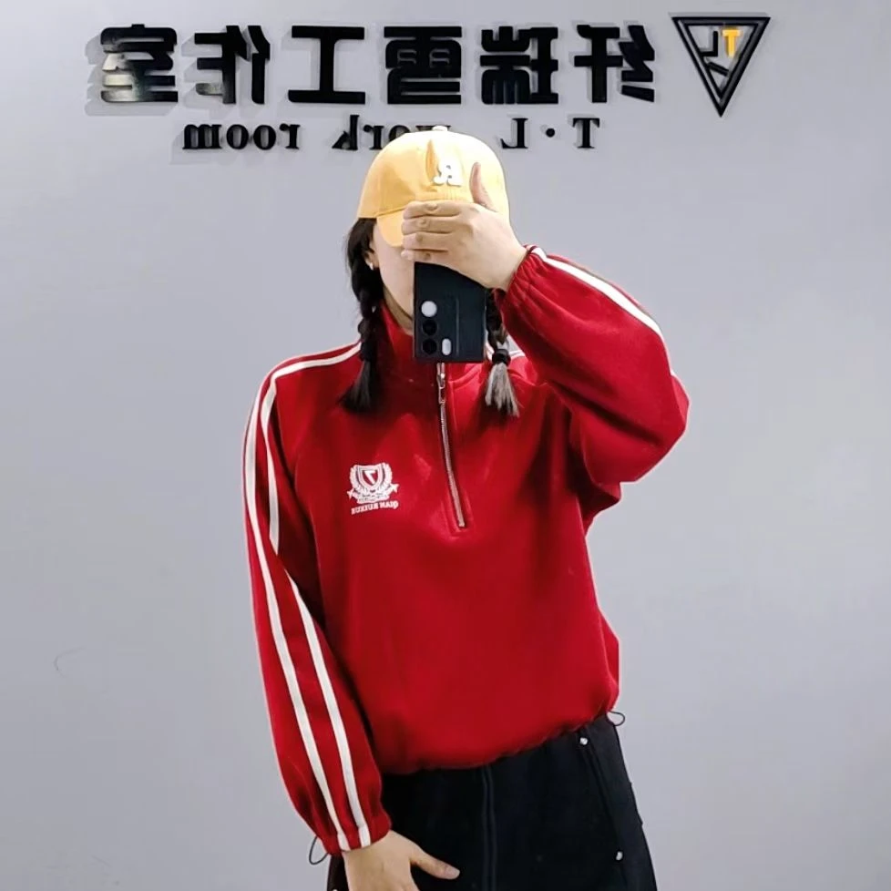 纤瑞雪新品【545款加绒抽绳卫衣】冬季加厚休闲宽松加绒长袖上衣