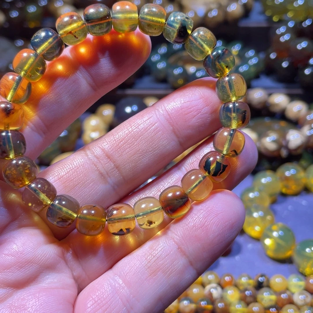 琥珀未镶嵌手链天然