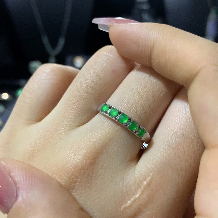 翡翠银S925镶嵌戒指