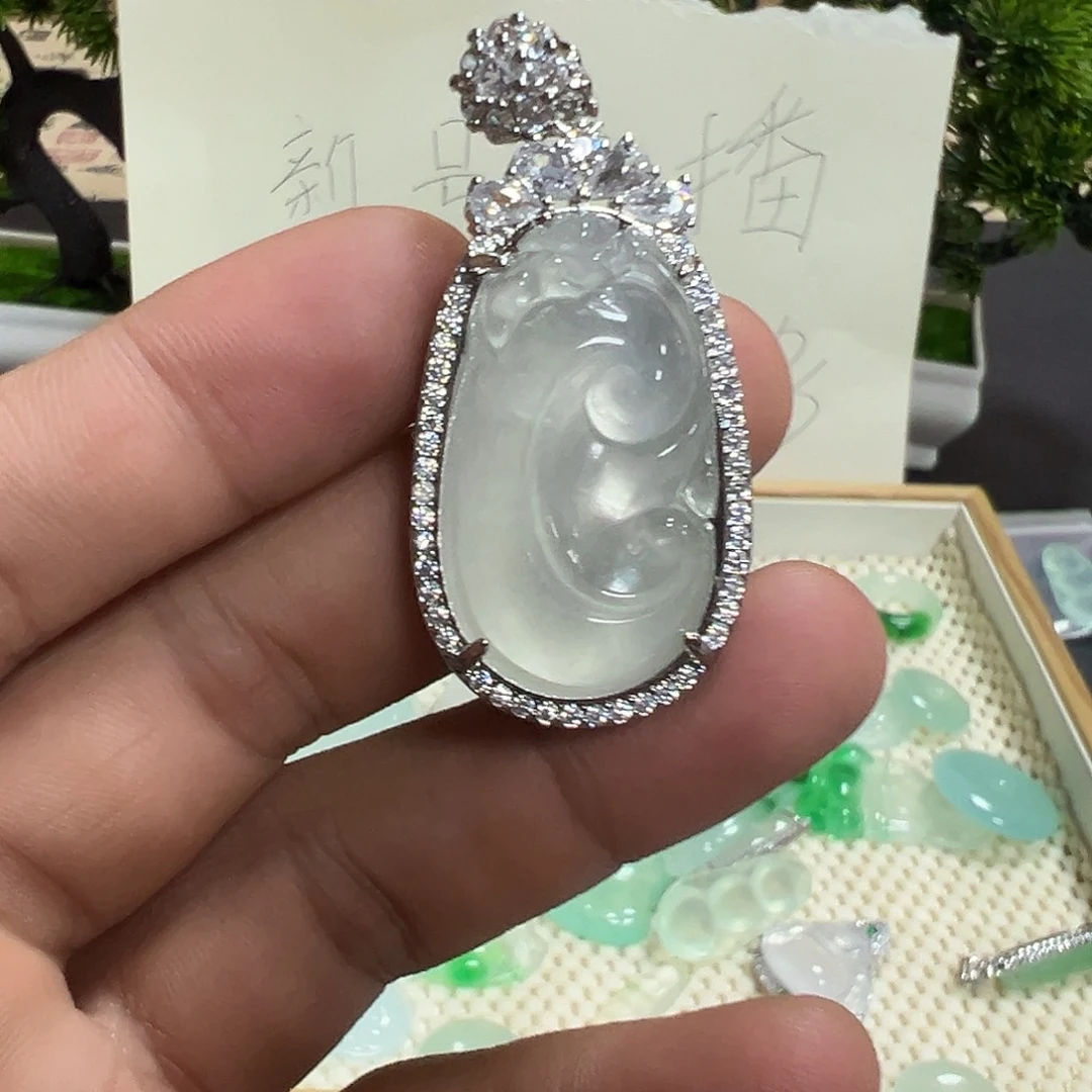 合金独山玉戒指如意