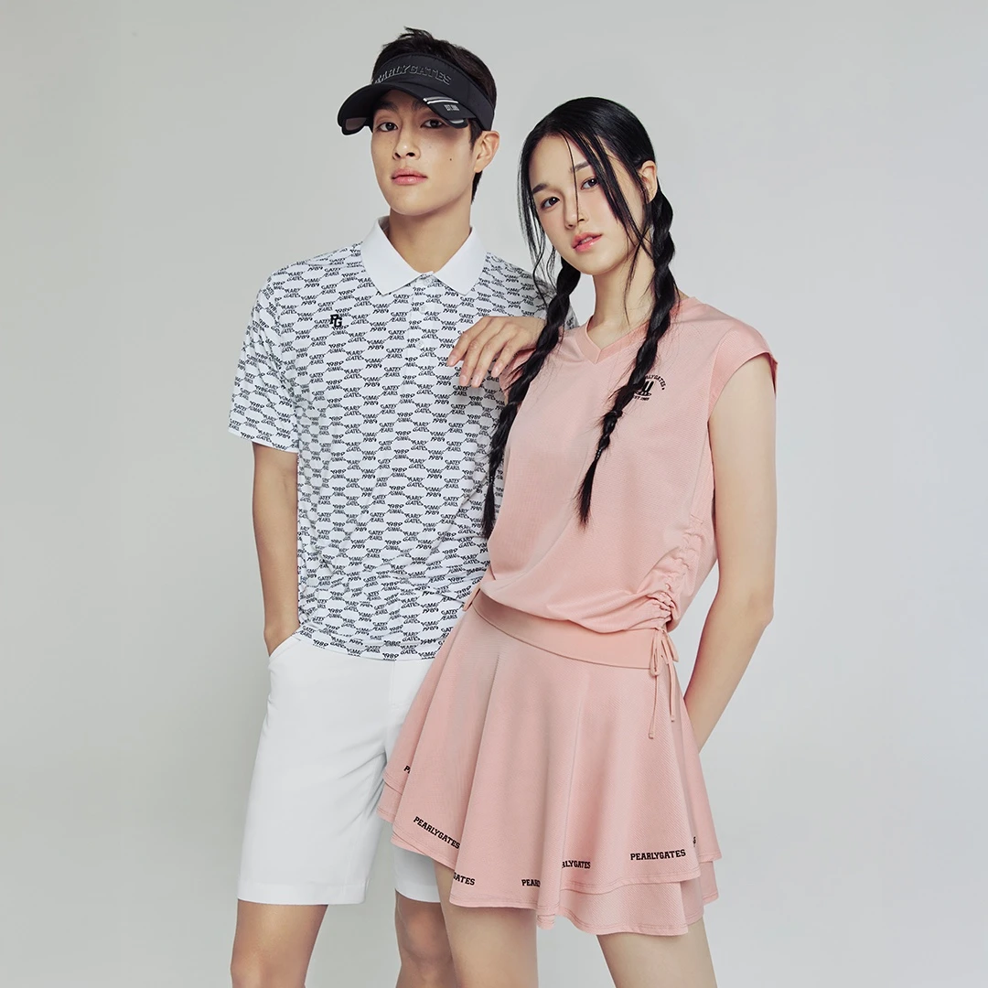 PG*家春夏新款女士高尔夫V领抽绳小外衣背心/抽绳缩褶工艺/高透气