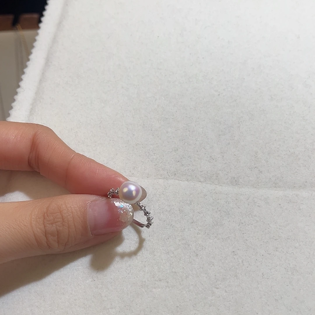 银S925镶嵌淡水珍珠戒指