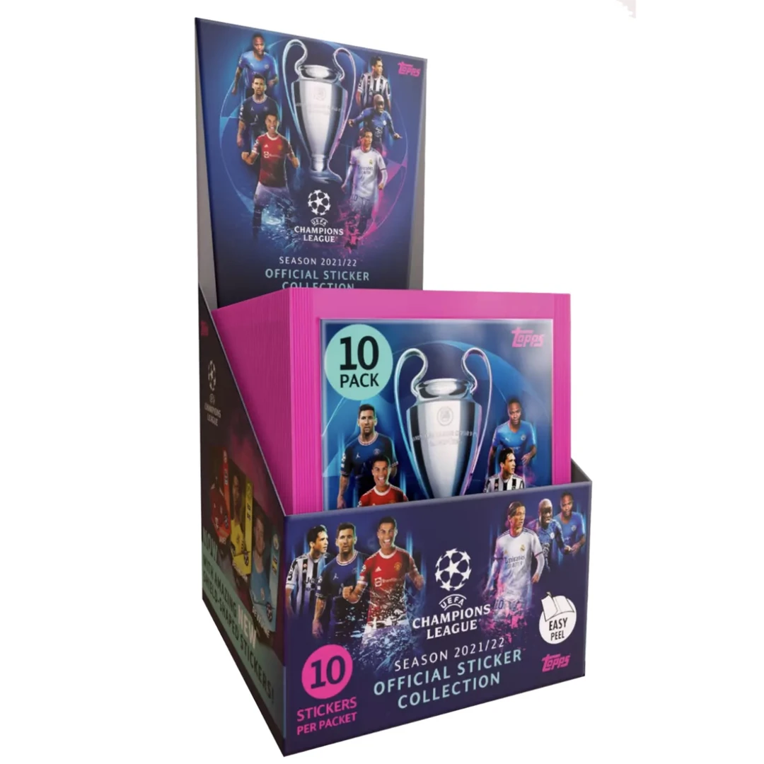【拆盒】 Topps 21/22 欧冠足球贴纸盲盒 寻C罗 梅西 顺丰包邮
