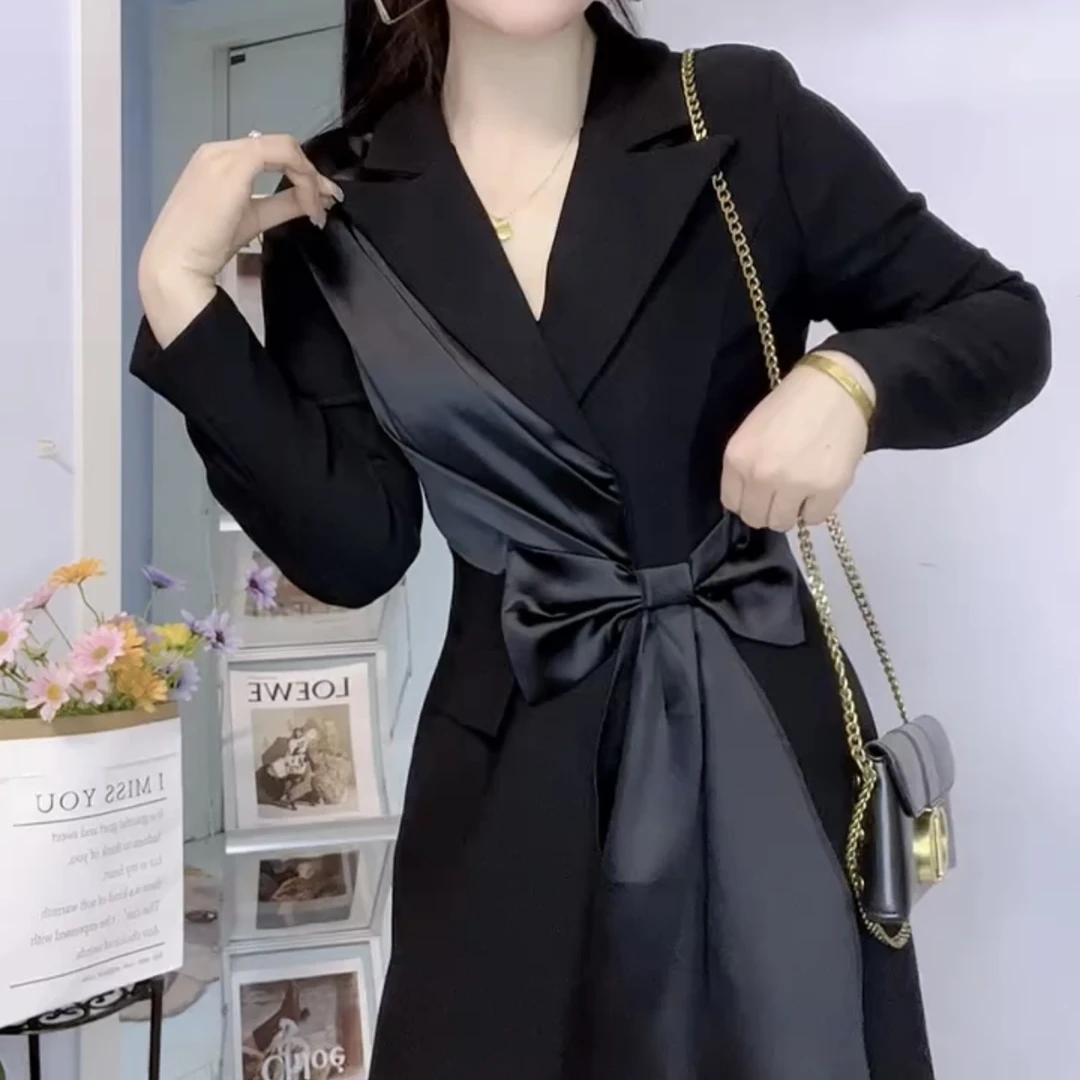 春季款西服连衣裙女装