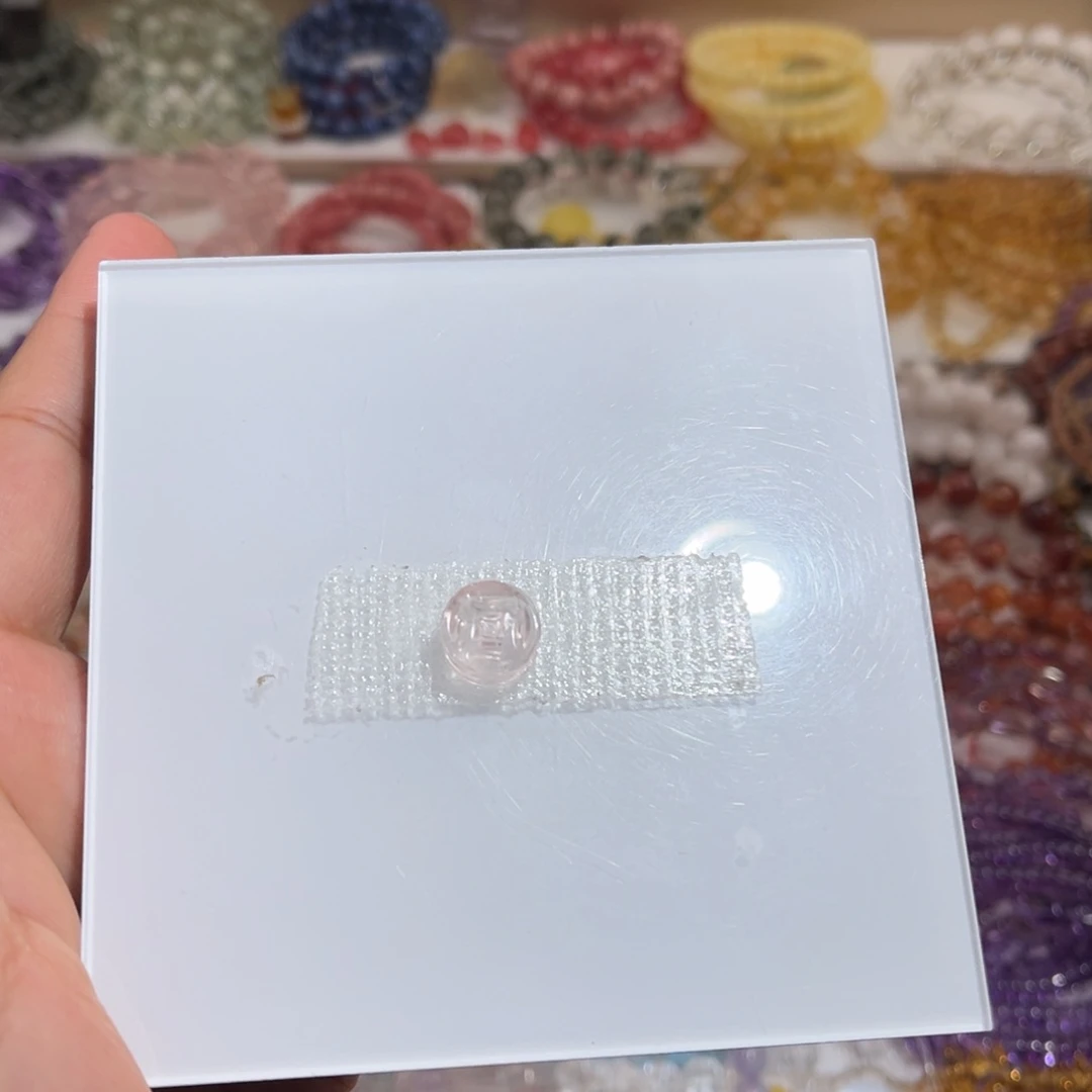 水晶手链未镶嵌粉水晶钱币