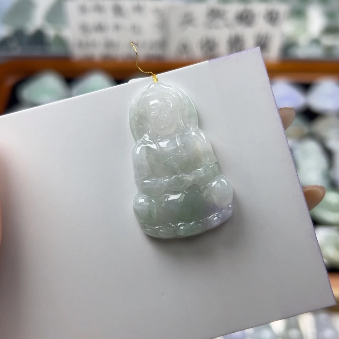 翡翠未镶嵌颈饰观音