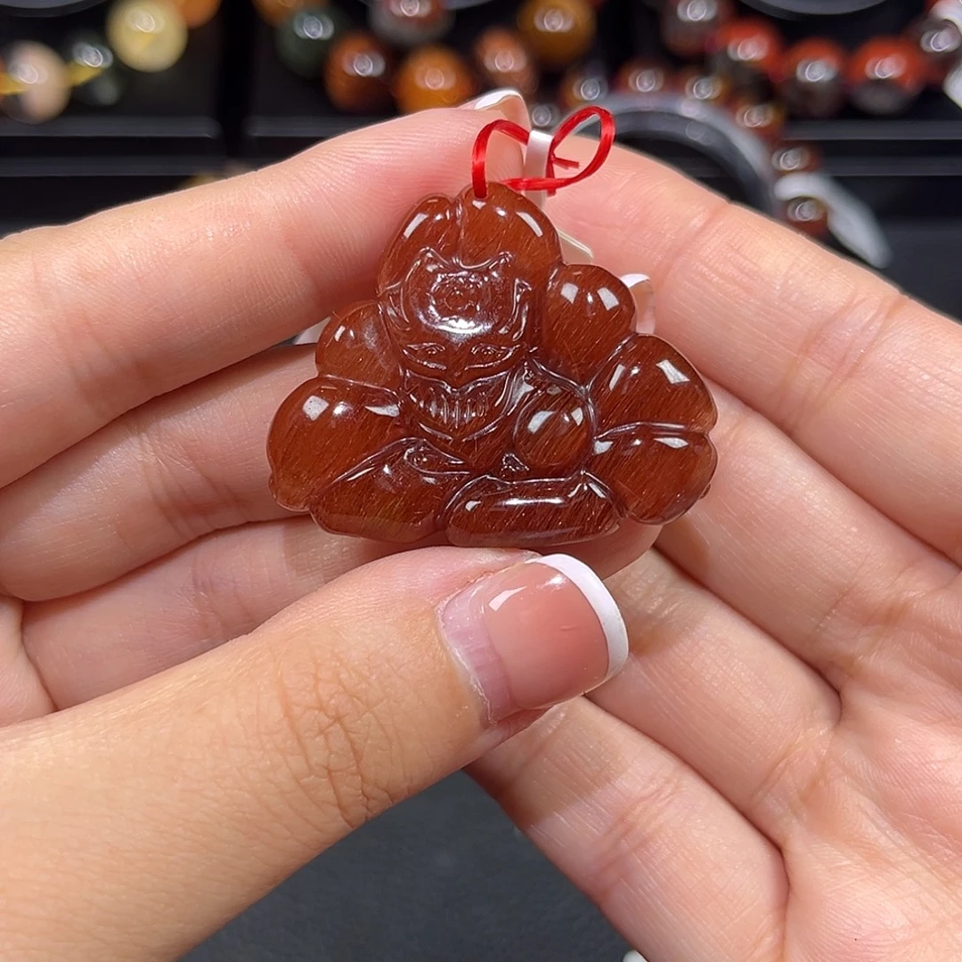 T***T未镶嵌珠宝半成品水晶发晶吊坠