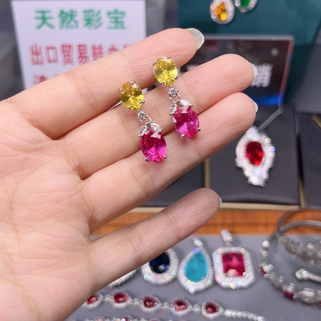 蓝宝石颈饰银S925镶嵌0120