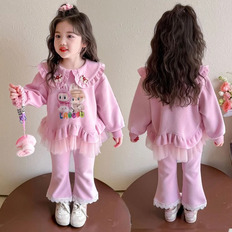 女童秋装套装洋气2025新款儿童拉布布衣服女宝宝秋季休闲两件套潮