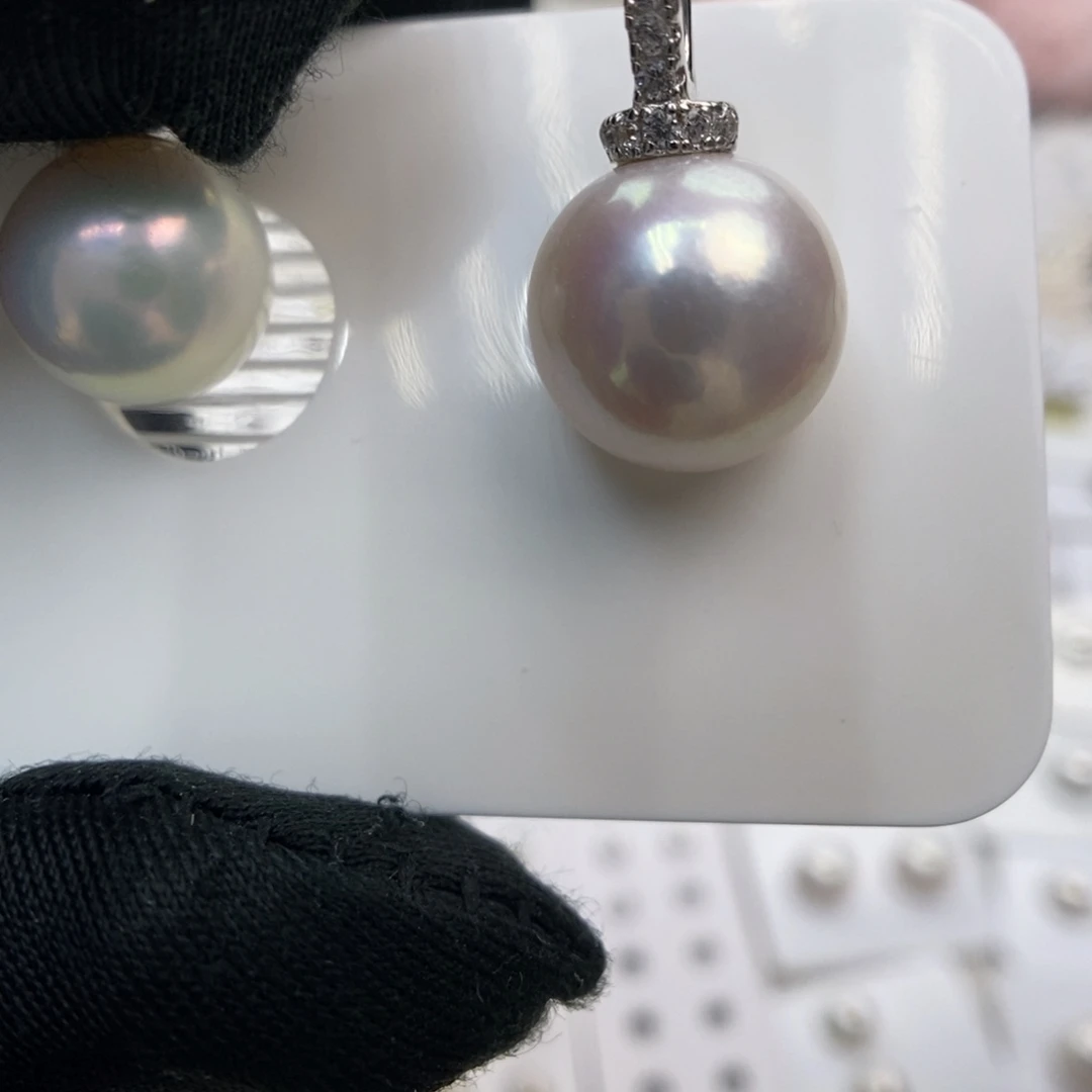 吊坠(不含链)银S925镶嵌淡水珍珠12-13