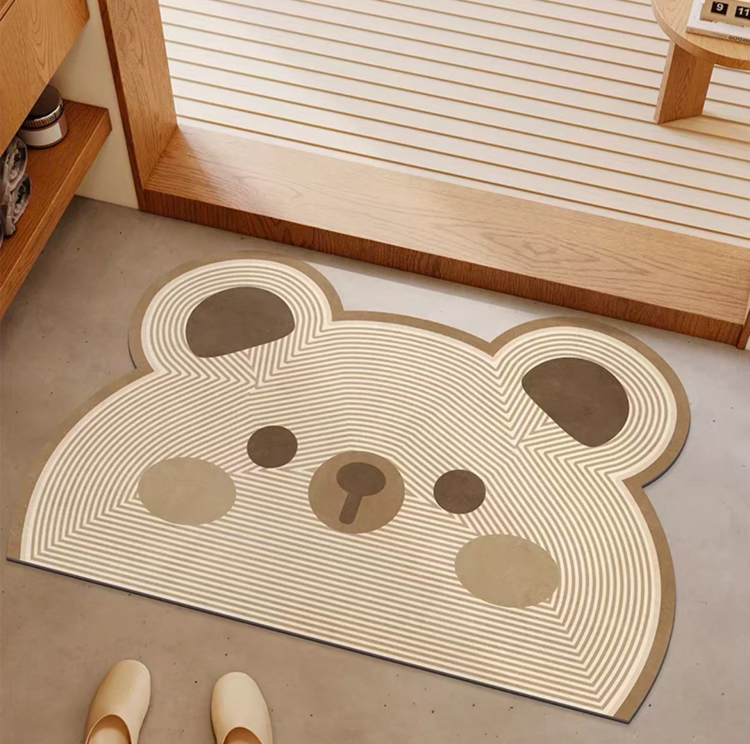 浴室可爱卡通脚垫子卫生间门口垫吸水防滑速干硅藻泥浴室地垫