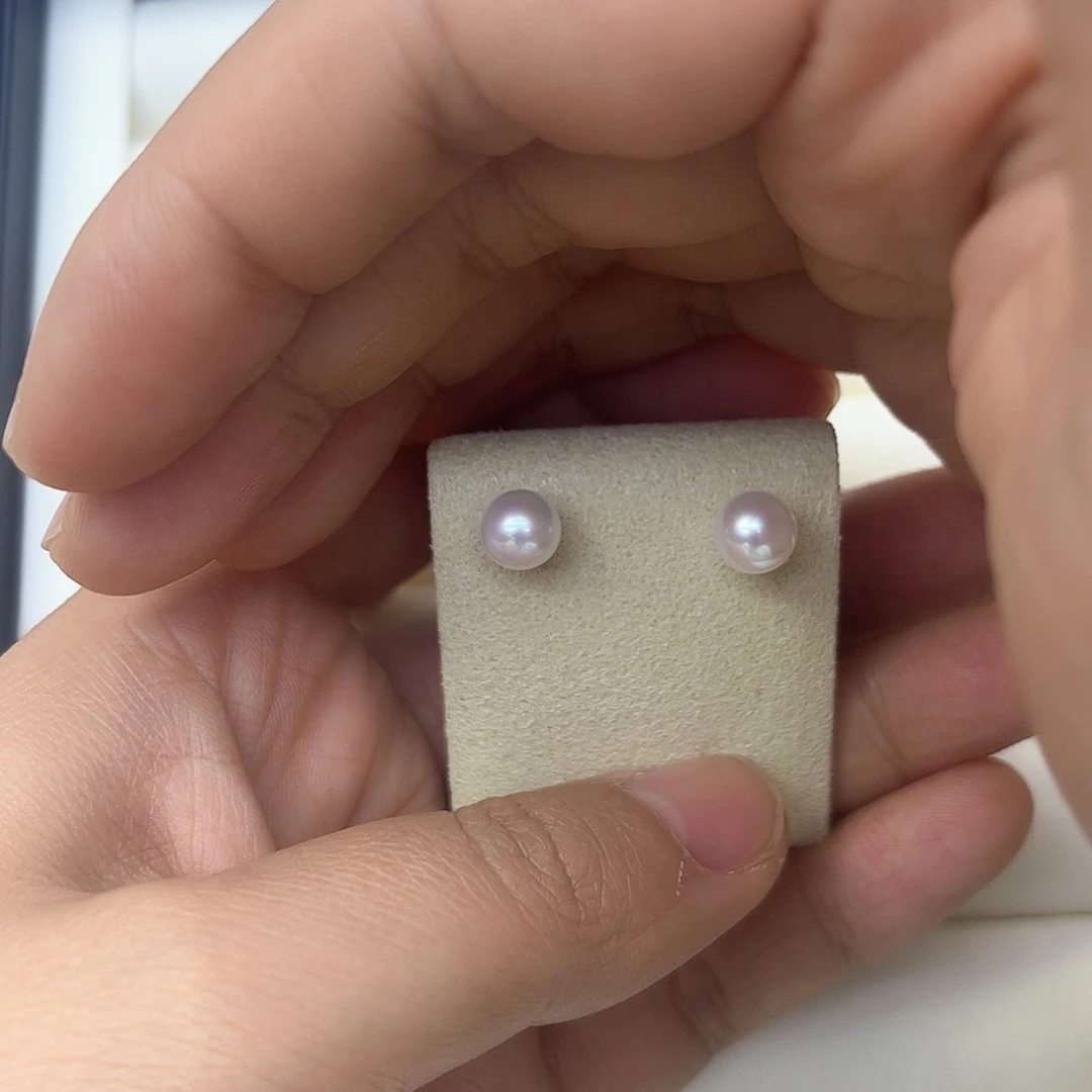 淡水珍珠耳饰银S925镶嵌
