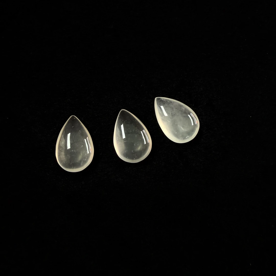 【心底白月光】高冰波起钢水滴吊坠纯天然玉石非洲翠（可定制镶嵌）