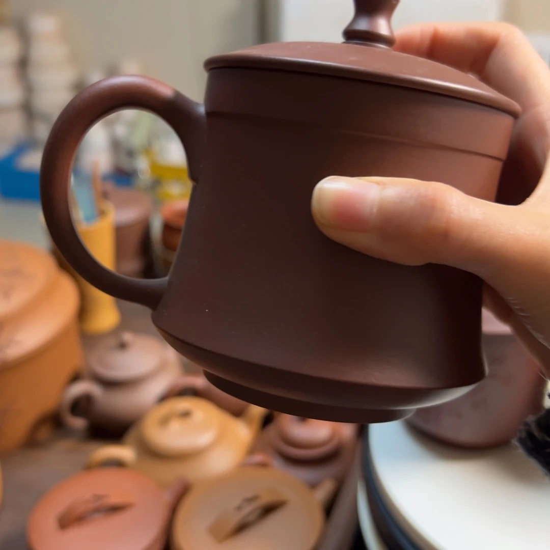 紫砂茶壶墨**白紫泥盖杯光速